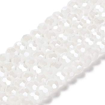 Electroplate Glass Beads Strands, Faceted, Pearl Luster Plated, Round, WhiteSmoke, 6mm, Hole: 1mm, about 98~100pcs/strand, 20.39~20.59 inch(51.8~52.3cm)
