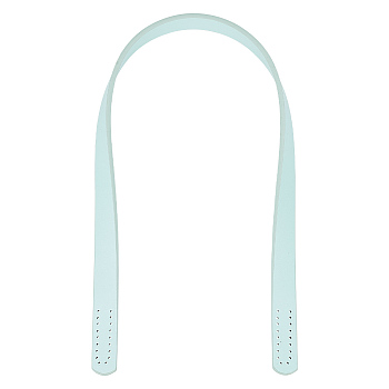 PU Leather Sew on Bag Handles, for Purse Making, Aquamarine, 61.3~61.5x1.85x0.4cm, Hole: 1.8mm