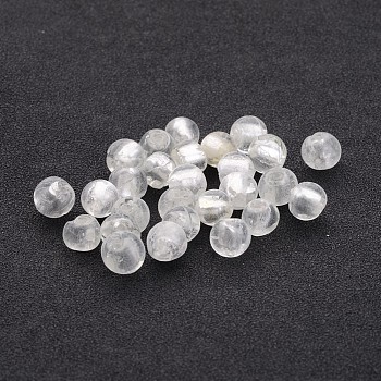 Handmade Silver Foil Glass Beads, Round, Clear, 9.5~10.5mm, Hole: 1~2mm