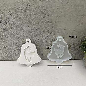 DIY Christmas Theme Decoration Silicone Molds, for UV Resin & Epoxy Resin Craft Making, White, Christmas Bell, 97x81x14mm, Inner Diameter: 91x78mm