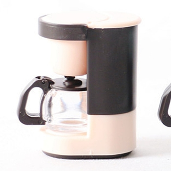 Mini Plastic Coffee Machine Model, Micro Landscape Kitchen Dollhouse Accessories, Pretending Prop Decorations, Misty Rose, 32x45mm