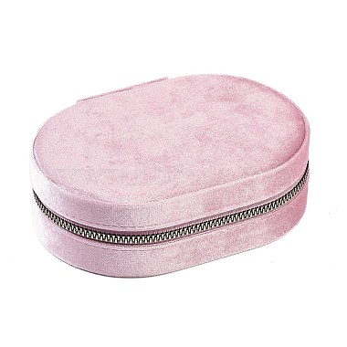 Pearl Pink Oval Velvet Jewelry Set Boxes