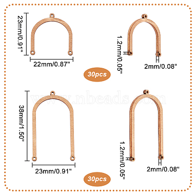 Pandahall Elite 60Stk. 2 Stil unlackierte Holz-Kronleuchter-Komponenten-Links(DIY-PH0009-19)-3