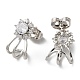 boucles d'oreilles en laiton avec strass et verre(EJEW-Z021-04P)-2