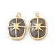Brass & Natural Grey Agate Pendants(GG-CBAD360-19G-01)-1