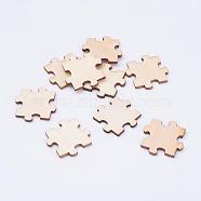 Wood Cabochons, Puzzle, Blanched Almond, 29x30x3mm(WOOD-L003-20)