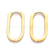 304 Stainless Steel Huggie Hoop Earrings, Oval, Golden, 21.5x12x3mm, Pin: 1mm(STAS-J033-11C-G)