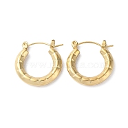 304 Stainless Steel Hoop Earrings, Round, Real 14K Gold Plated, 21x20x3.5mm(STAS-Z052-11G)