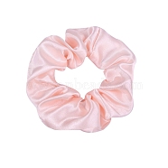 Solid Color Slick Cloth Ponytail Scrunchy Hair Ties, Ponytail Holder Hair Accessories for Women and Girls, Pink, 100mm(PW-WG0966B-02)