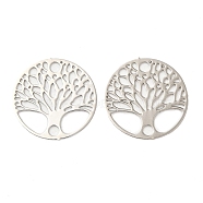 Rack Plating Brass Connector Charms, Etched Metal Embellishments, Long-Lasting Plated, Tree of Life Links, Platinum, 15x0.3mm, Hole: 1.8mm(KK-Q792-16P)