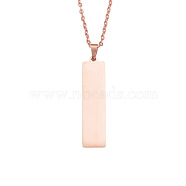 Geometric Mirror Stainless Steel Rectangle Pendant Necklaces, Cable Chain Necklaces(LQ6179-3)