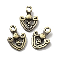 Tibetan Style Rack Plating Brass Pendants, Long-Lasting Plated, Cloud Charm, Brushed Antique Bronze, 18.5x13.5x3mm, Hole: 3mm(KK-Q805-44AB)