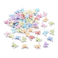 Mixed Color Craft Style Acrylic Butterfly Beads, 12.5x16x4mm, Hole: 1mm(X-MACR-R491-M8)