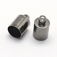 Brass Cord Ends, End Caps, Gunmetal, 10x6mm, Hole: 2mm, Inner Diameter: 5.5mm(KK-D219-11x6-B)