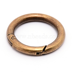 Alloy Spring Gate Rings, Cadmium Free & Lead Free, Antique Bronze, 34.5x5mm(AJEW-WH0129-48C-AB)