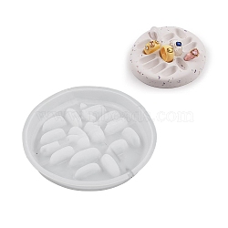 Food Grade DIY Holder Silicone Molds, Resin Casting Molds, Flat Round, White, 121x120x17mm(PW-WG017CE-01)