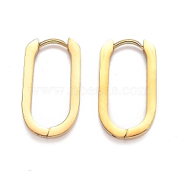 304 Stainless Steel Huggie Hoop Earrings, Oval, Golden, 21.5x12x3mm, Pin: 1mm(STAS-J033-11C-G)