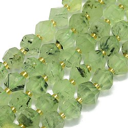 Natural Prehnite Beads Strands, Faceted, Octagonal, 9~10.5x9~10.5x7.5~8.5mm, Hole: 1mm, about 36~40pcs/strand, 39~39.5cm(G-I376-A02-01)