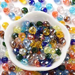 Glass Beads, Faceted, Rondelle, Mixed Color, 8x6mm, Hole: 1mm, about 145pcs/60g(EGLA-A034-SM8mm-61)