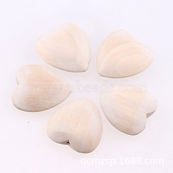 Chinese Cherry Wood Beads, Flat, Heart, BurlyWood, 40x40mm, Hole: 2mm(WOOD-TAC0005-15C)