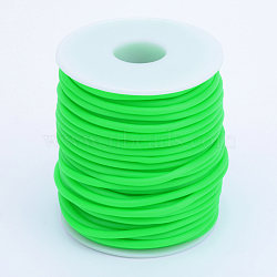 Hollow Pipe PVC Tubular Synthetic Rubber Cord, Wrapped Around White Plastic Spool, Lime, 3mm, Hole: 1.5mm, about 27.34 yards(25m)/roll(RCOR-R007-3mm-03)
