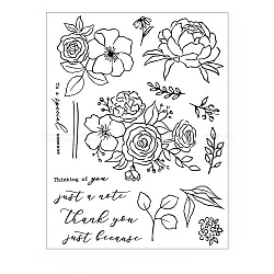 Clear Silicone Stamps, for DIY Scrapbooking, Photo Album Decorative, Cards Making, Flower, 205x155mm(PW-WG23CDB-01)