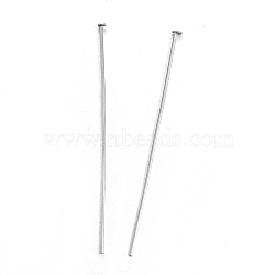 304 Stainless Steel Flat Head Pins, Stainless Steel Color, 45x0.8mm, Head: 1.8mm(X-STAS-D448-014P)