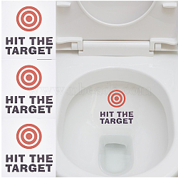 PVC Reminder Stickers, for Toilet, Word Hit The Target, Red, 140x132x0.2mm(STIC-WH0004-25)