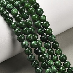 Natural Malaysia Jade Beads Strands, Round, Dyed, Dark Green, 6mm, Hole: 0.8mm, about 64pcs/strand, 15 inch(G-A146-6mm-B04)