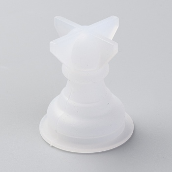 Chess Silicone Mold, Family Games Epoxy Resin Casting Molds, for DIY Kids Adult Table Game, Pawn, White, 34x29mm, Inner Diameter: 20mm