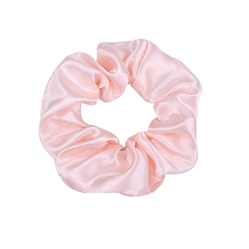 Solid Color Slick Cloth Ponytail Scrunchy Hair Ties, Ponytail Holder Hair Accessories for Women and Girls, Pink, 100mm