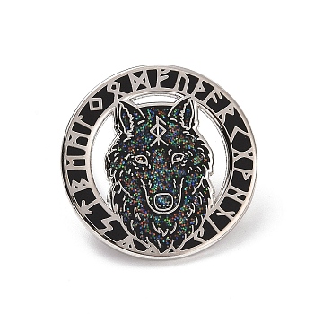 Alloy Enamel Pins Brooch, for Backpack Clothes, Wolf, 28.5x1mm