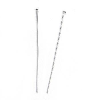 304 Stainless Steel Flat Head Pins, Stainless Steel Color, 45x0.8mm, Head: 1.8mm