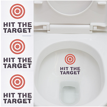 PVC Reminder Stickers, for Toilet, Word Hit The Target, Red, 140x132x0.2mm