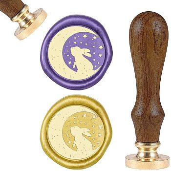 DIY Scrapbook, Brass Wax Seal Stamp and Wood Handle Sets, Animal Pattern, 83x22mm, Head: 7.5mm, Stamps: 25x14.5mm