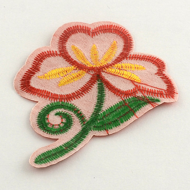 DIY Costume Accessories Flower Fabric Scrapbook Clothes Patch Stickers Computerized Embroidery(AJEW-Q093-M)-3