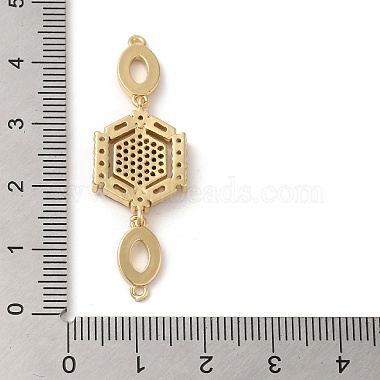 Rack Plating Brass Pave Clear Cubic Zirconia Connector Charms(KK-A190-08G)-3