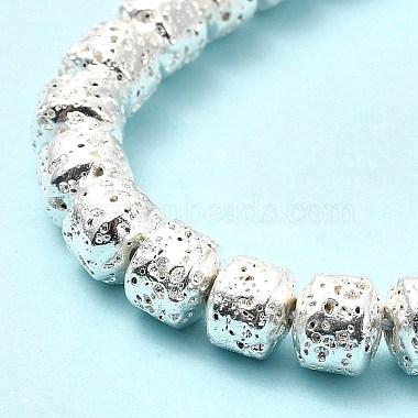 Electroplated Natural Lava Rock Beads Strands(G-G984-10S)-4