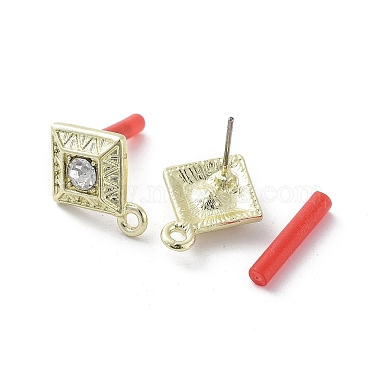 Rack Plating Golden Alloy with Rhinestone Stud Earring Findings(EJEW-B036-02G-13)-2