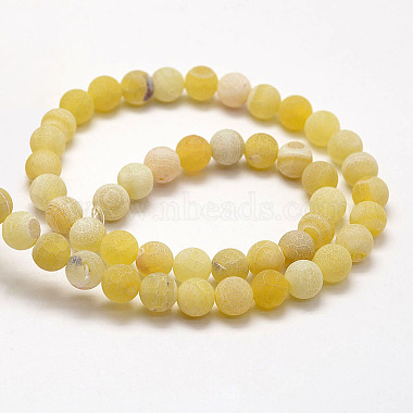 Frosted Natural Weathered Agate Beads Strands(G-F367-6mm-11)-4