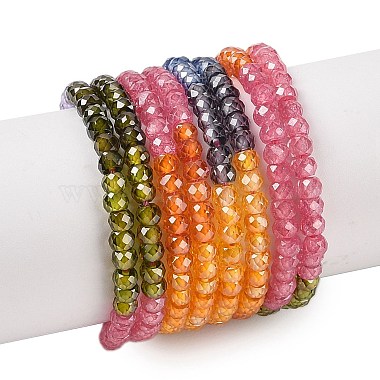 Colorful Rondelle Cubic Zirconia Beads