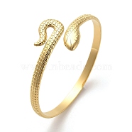 Golden 304 Stainless Steel Cuff Bangle for Women, Snake, Inner Diameter: 2-1/8 inch(5.5cm)(BJEW-C050-02B-G)