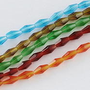 Glass Beads Strands, Faceted, Bicone, Mixed Color, 8x4x4mm, Hole: 1mm(GLAA-R026-8x4mm-M)