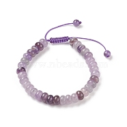 Adjustable Natural Amethyst Braided Bead Bracelets, with Nylon Cord, 2 inch~2-1/2 inch(5.2~6.6cm)(BJEW-F369-A18)