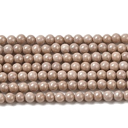 Cubic Zirconia Imitation Pearl Bead Strands, Round, Camel, 3mm, Hole: 0.7mm, about 114~117pcs/strand, 14.80''~14.96''(37.6~38cm)(ZIRC-P109-03A-07)