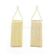 Ion Plating(IP) Brass Big Pendants, Rectangle, Real 18K Gold Plated, 74x19x1.5mm, Hole: 1.5mm(KK-C006-23G)