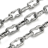 Alloy Twist Oval Link Chains, Cable Chains, Unwelded, with Spool, Gunmetal, 13.4x7.3x2.8mm, about 3.28 Feet(1m)/Roll(LCHA-K001-04P)