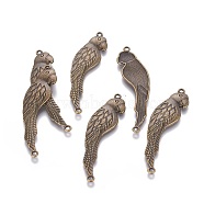 Tibetan Style Alloy Links connectors, Parrot, Antique Silver Color, Antique Bronze, Lead Free & Cadmium Free & Nickel Free, 62x15.5x2mm, Hole: 2mm(X-MLF10301Y-NF)