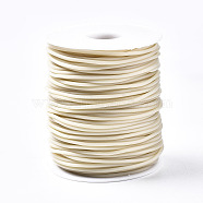 Hollow Pipe PVC Tubular Synthetic Rubber Cord, Wrapped Around White Plastic Spool, Tan, 3mm, Hole: 1.5mm, about 27.34 yards(25m)/roll(RCOR-R007-3mm-19)
