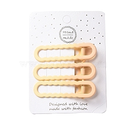 Spray Painted Iron Alligator Hair Clips for Girls, Blanched Almond, 16x59x12mm, 3pcs/card(PHAR-A011-01C)